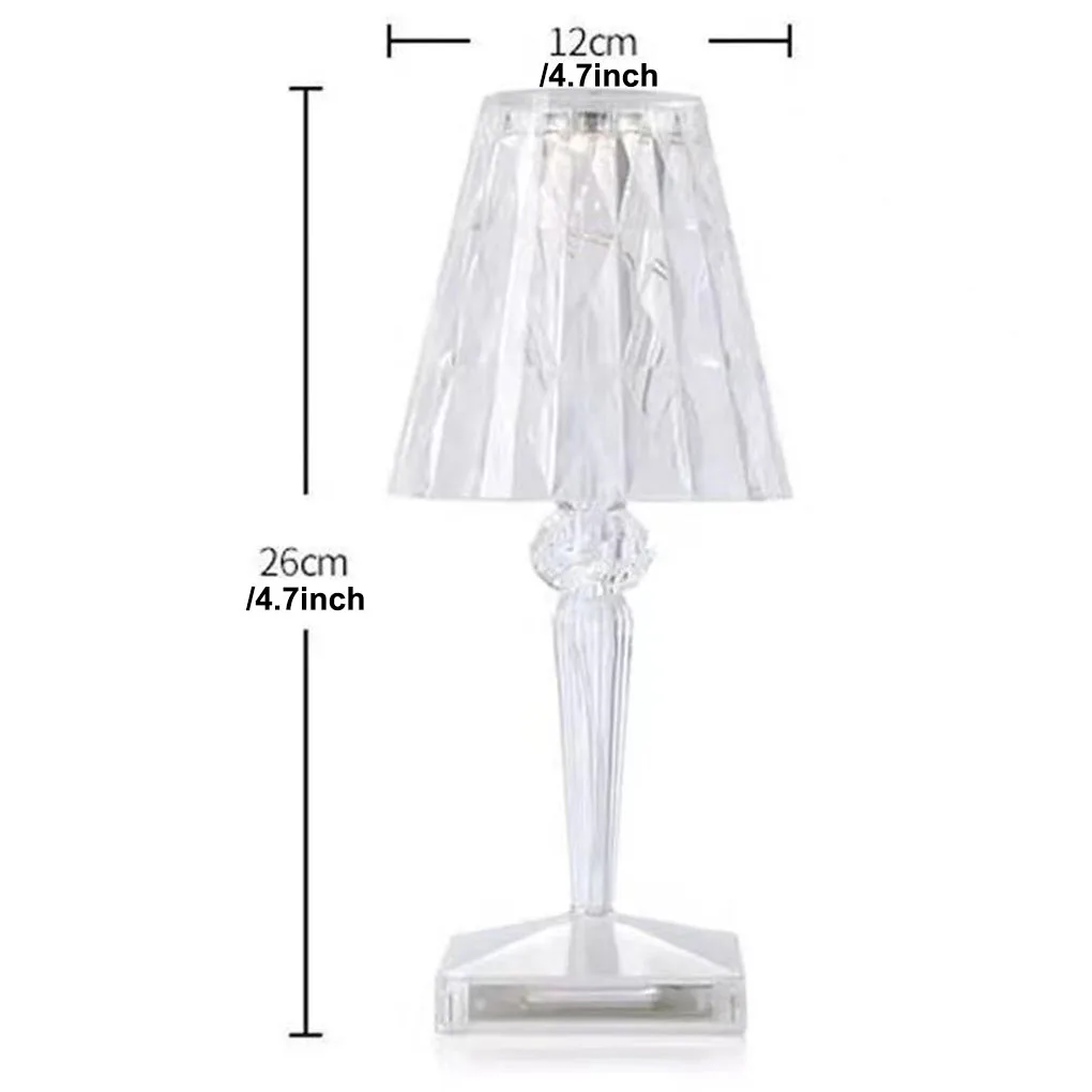 

Table Lamp Bedside Crystal Desktop Light Nightstand 3 Colors Adjustable Lamp for Living Room Bedroom Battery Type