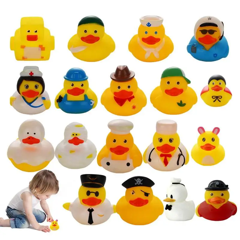 

Rubber Bath Ducks 18pcs Portable Mini Duck For Kids Ducks Variety For Fun Bath Toy Classroom Prizes Ducky And Party Favors