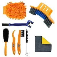 8pcs motorcycle bicycle chain cleaning kit glove multifunction plastic brush tires gear bike moto maintenance wash care tool