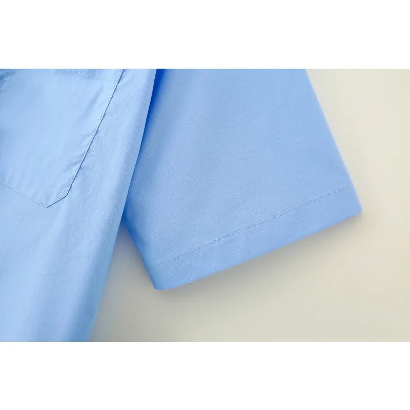 TRAFZR женская рубашка свободного покроя 2025 хлопковая с воротником на пуговицах и