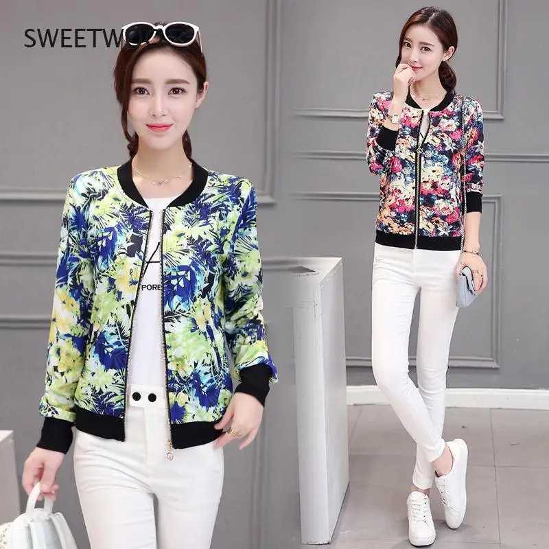 

Women Print Jackets 2022 Spring Casual Women Basic Jackets Coats Jacket Bomber Female Baseball Slim Jacket Plue Size Outwear