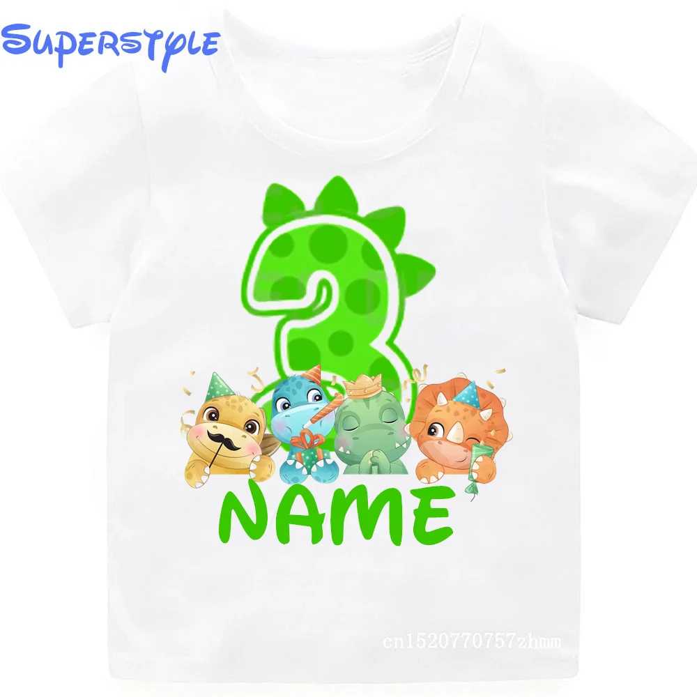 

Boys Girls Birthday Shirt 5th Birthday1st 2nd 3rd 4th 6th 7th 8th 9th Personalize with Name Gift White Short Sleeve Kid Tshirt