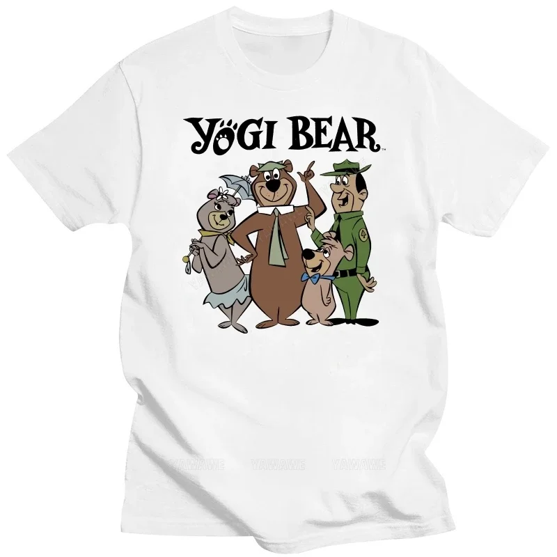 Мужские брендовые летние футболки для мужчин Kaus Kartun Retro Beruang Yogi _ Ukuran Medium Baru dengan