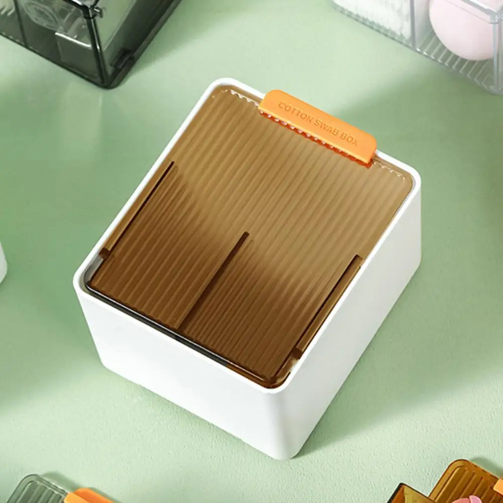 

Cotton Swab Box Useful 60 Degree Rotatable Compartment Design for Daily Life Cotton Pad Organizer Storage Box