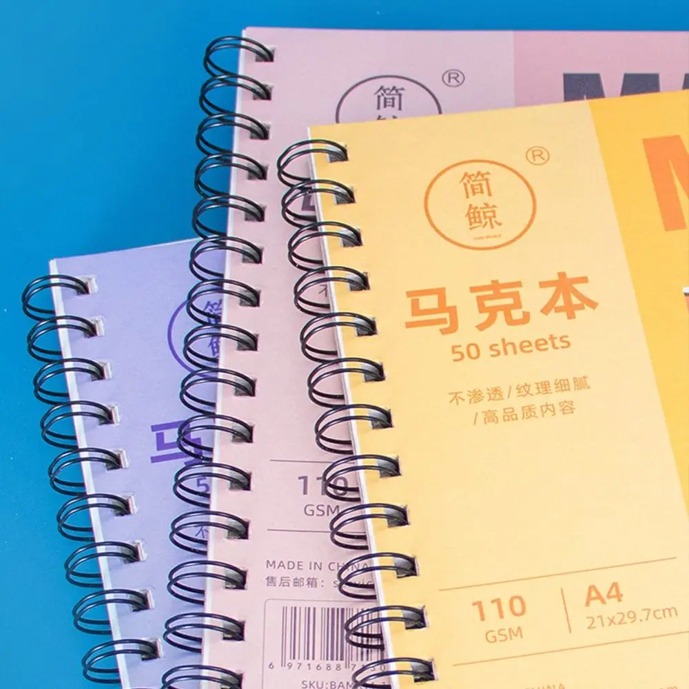 

50 Sheets A4 Watercolor Student Thickened Art Painting Book Coil Sketchbook Mark Painting Book Painting Paper