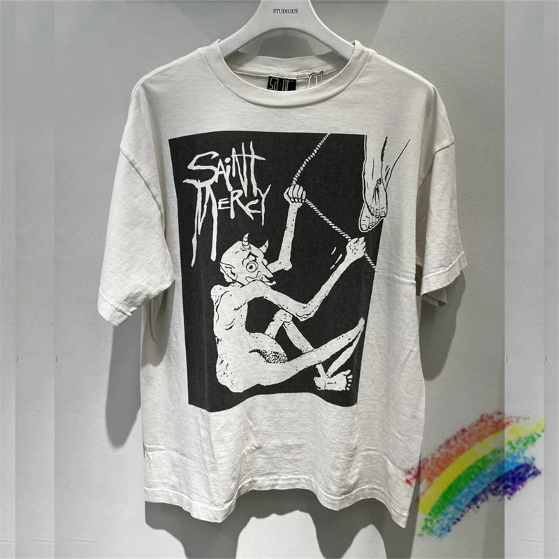 

Men Women Casual Fashion T-Shirt Tee 2024ss SAINT MICHAEL T Shirt High Quality Cotton Top
