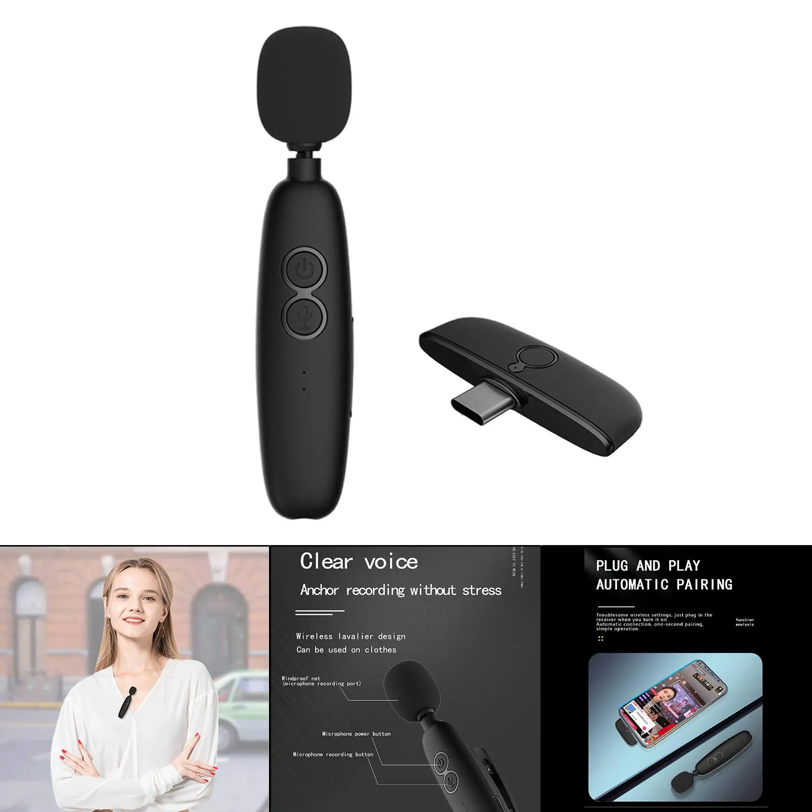 

Microphone, Type-c Noise-canceling Mic, Audio Video Recording Gadget