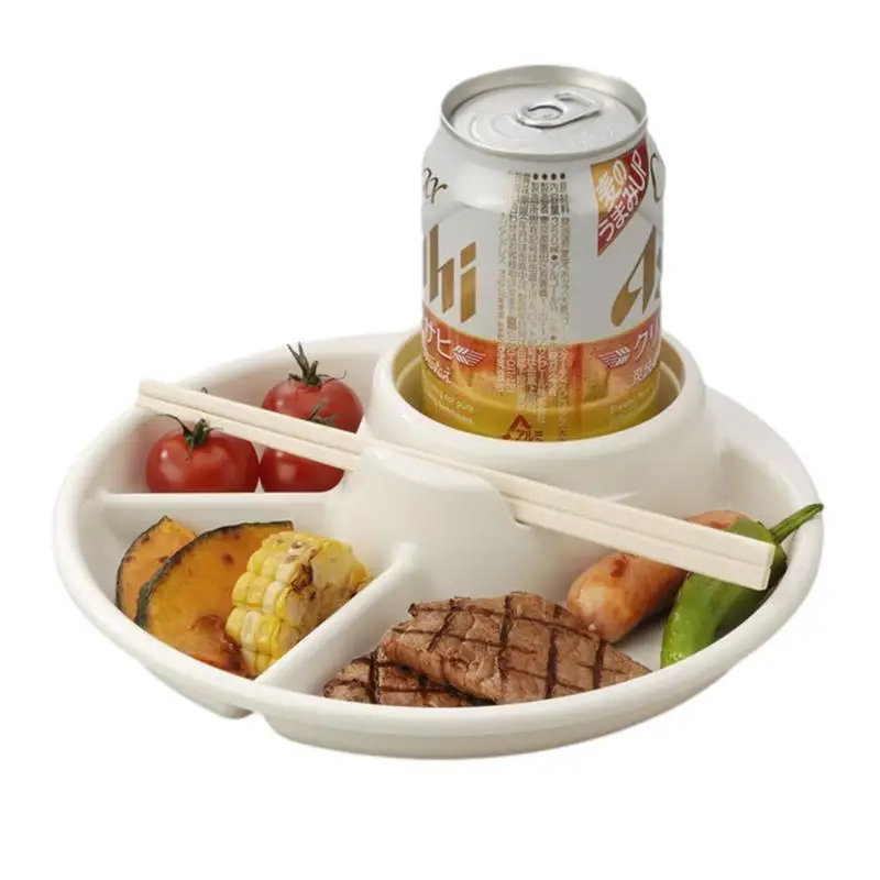 

Breakfast Divided Plates For Adults Luncheon Compartment Plates Fruit Salad Divided Food Tray 4 Grid Dinner Plates Kitchen Plate