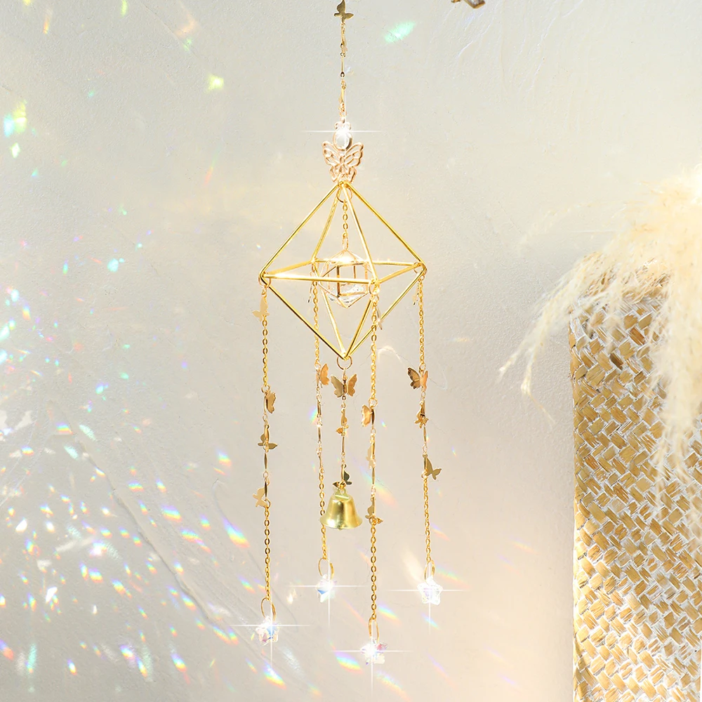 

Butterfly Sun Catcher Prism Hanging Crystal WindChime Suncatcher Rainbow Crystal for Window Sun Catchers Garden Patio Decoration