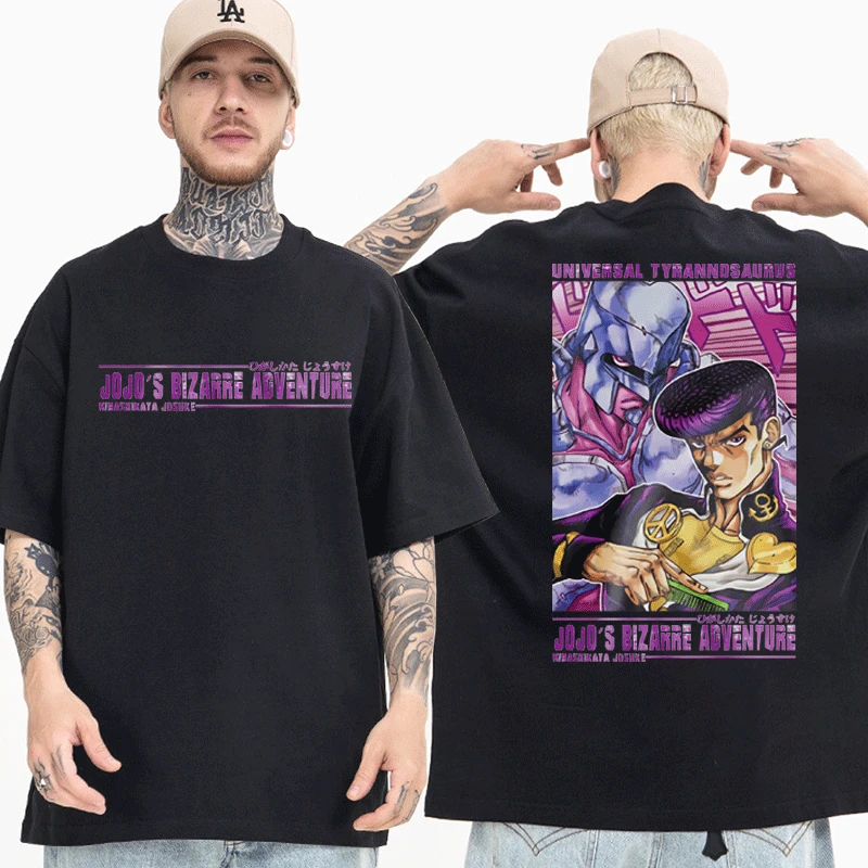 

Men's T-shirt Japan Anime Jojo Bizarre Adventure Jolyne Cujoh Print T-shirt Short Sleeve Summer Casual Loose T-shirts Oversized