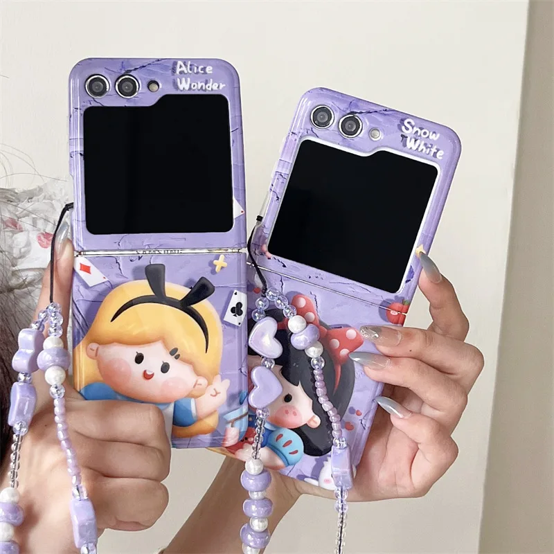 

Cartoon Girl Phone Case for Samsung Galaxy Z Flip 3 Z Flip 4 Z Flip 5 Hard PC Back Cover for ZFlip5 Case Shell