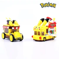 pokemon boxed yellow building block car toys anime figure children toys free shipping items action figure childrens day gift