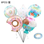 6 шт.; Новинка; Лидер продаж пончик алюминиевая пленка Форма шар стаканчик для мороженого детские трусы с рисунком шариков на день рождения вечерние украшения шар