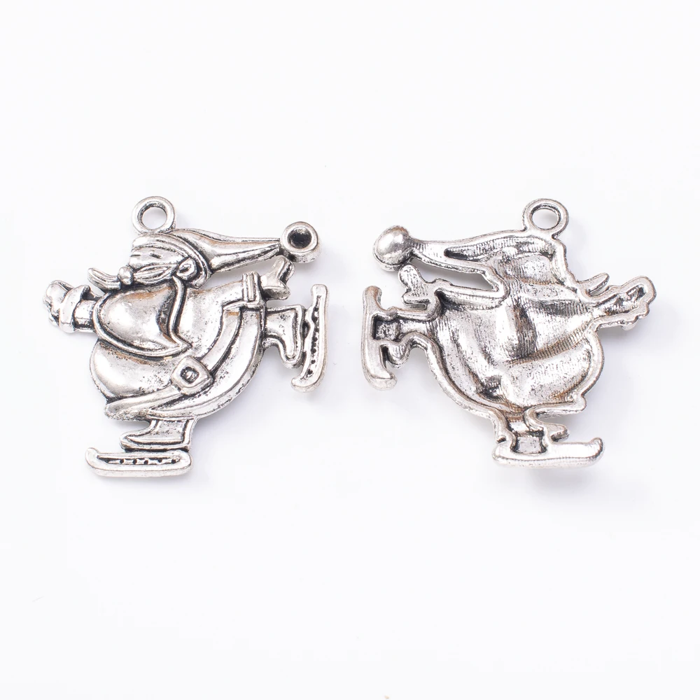 5 шт. винтажные металлические кулоны Санта-Клаус из цинкового сплава