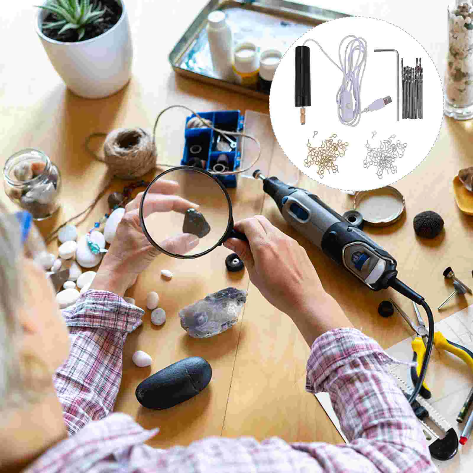 

115Pcs Woodworking Engraving Pen Cordless Rotary Tool Wireless Electric Drill