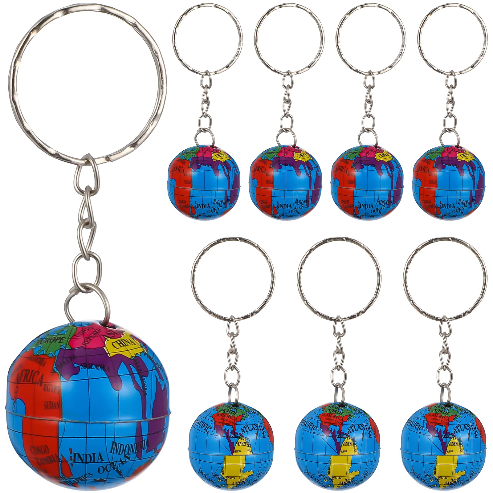 

12 Pcs Globe Pendants Keychains Creative Key Rings with Globe Pendants Key Holders Craft Ornaments