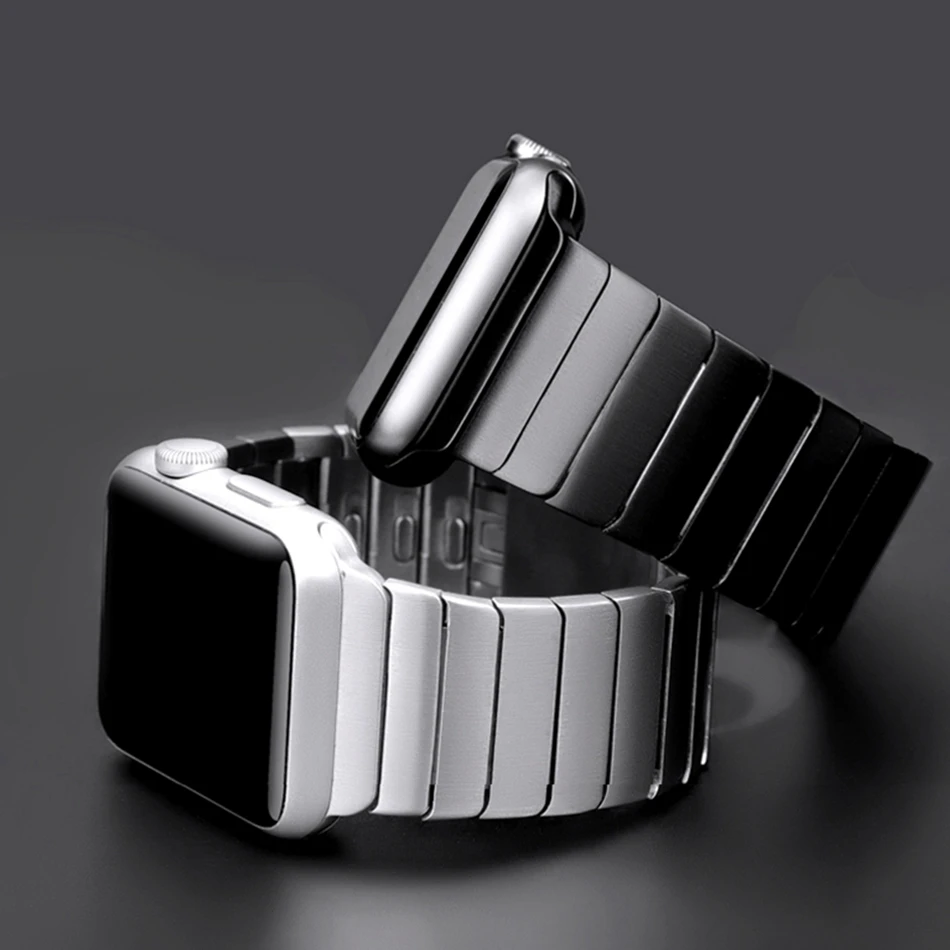 Ремешок из нержавеющей стали для Apple Watch 11 10 9 8 7 6 5 SE 4 3 Ultra с кнопочной застежкой, для Iwatch 38 40 41 42 44 45 46 49 мм (art.: 3920dacbf1ed8) - 3920dacbf1ed8