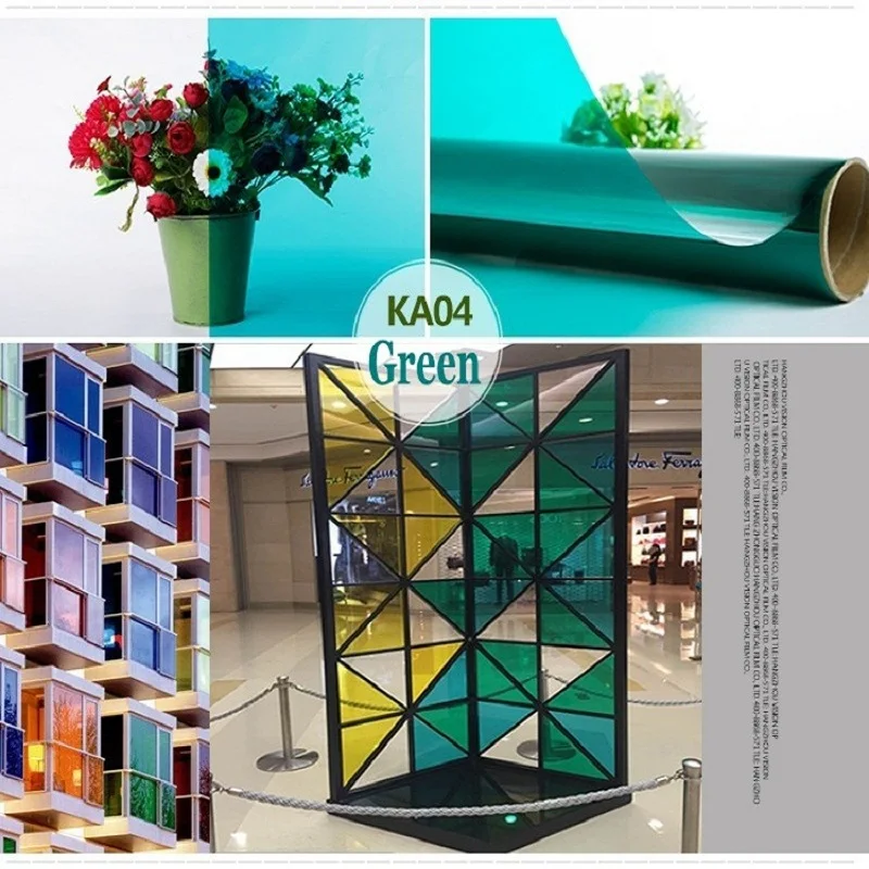 Декоративная стеклянная наклейка с защитой от УФ-лучей, Взрывозащищенная самоклеящаяся виниловая витражная наклейка для офиса, магазина, дома, «сделай сам», raamfilm, зеленая длина 2 м