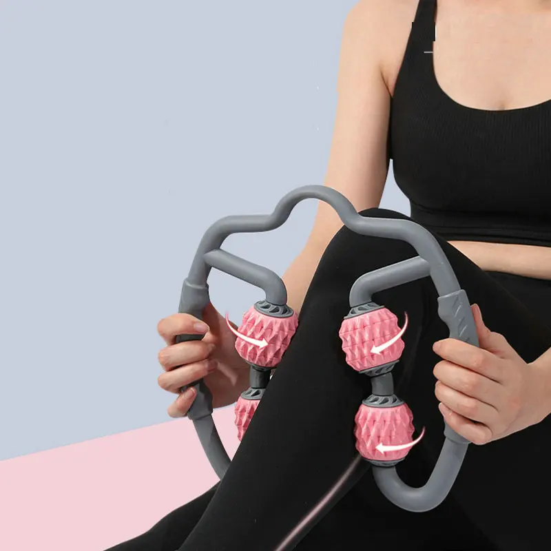 

Adjustable Axis Muscle Relaxer Cellulite Massage Roller Skinny Calf Eliminat Thin Hand Leg Clamp Calf Fitness Stick Five Wheel
