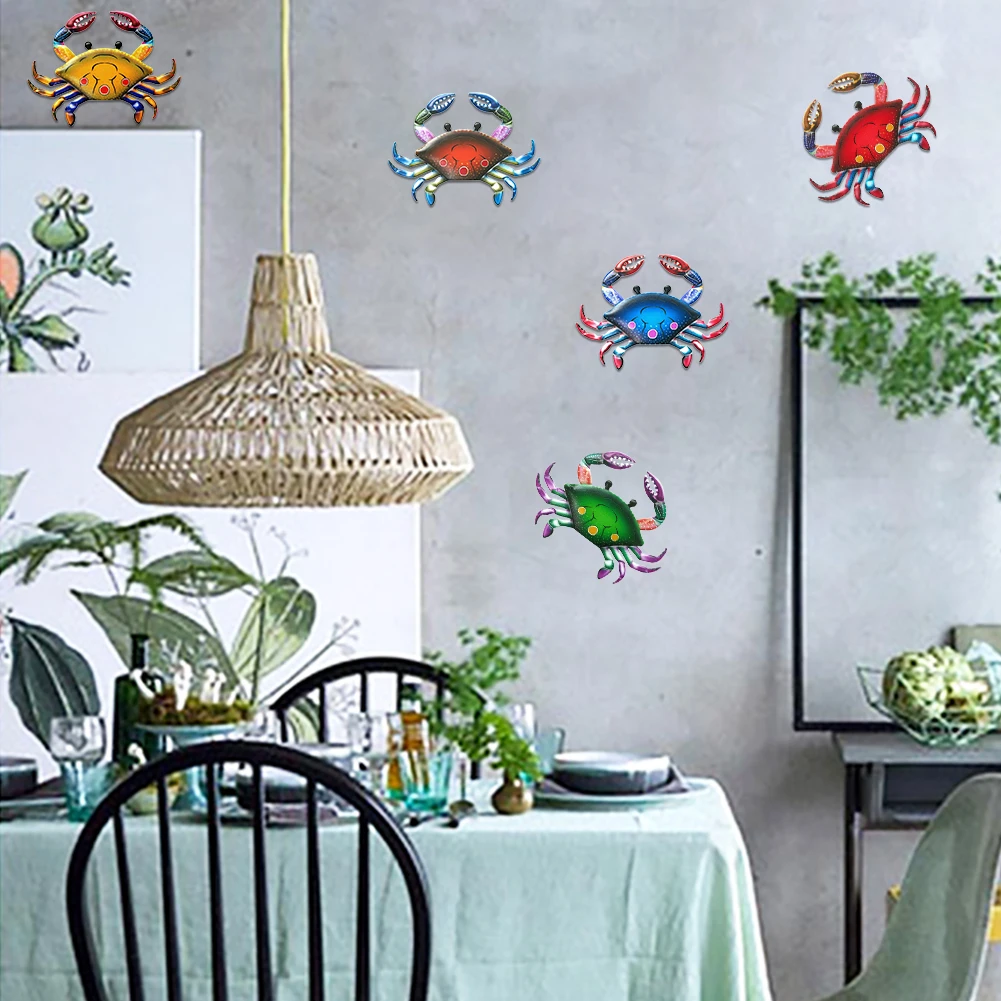 5 шт. 3D железное искусство для дома и улицы гостиной металлический краб жизнь как