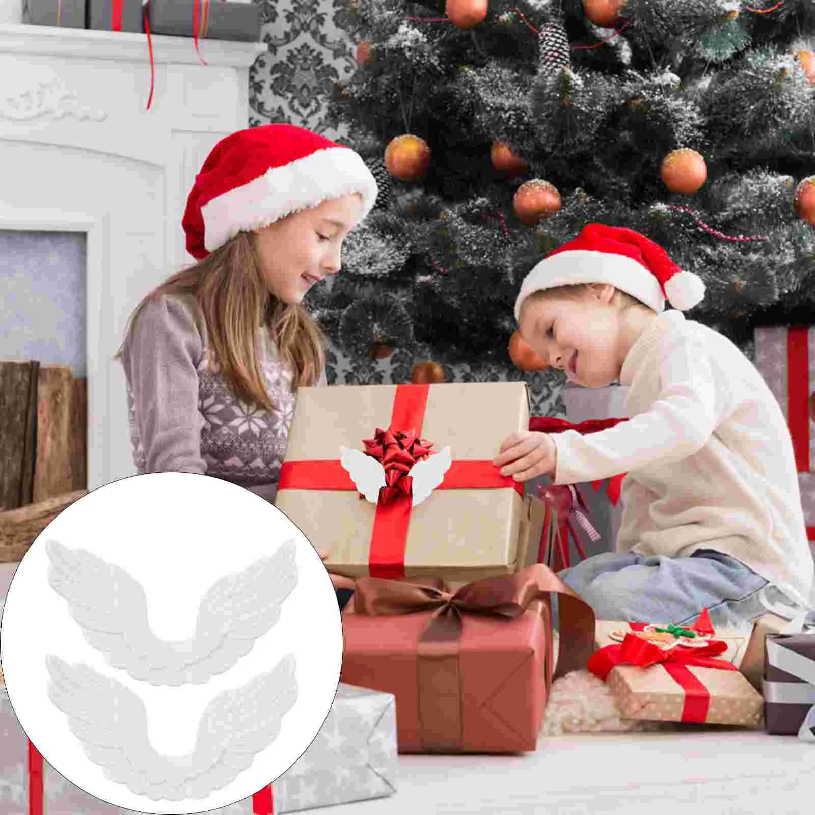 

Diy Craft Christmas Mini Ornament Ornaments White Props Small Unfinished Supply Wing Angel Crafts Tree Decoraccessoriesfairy