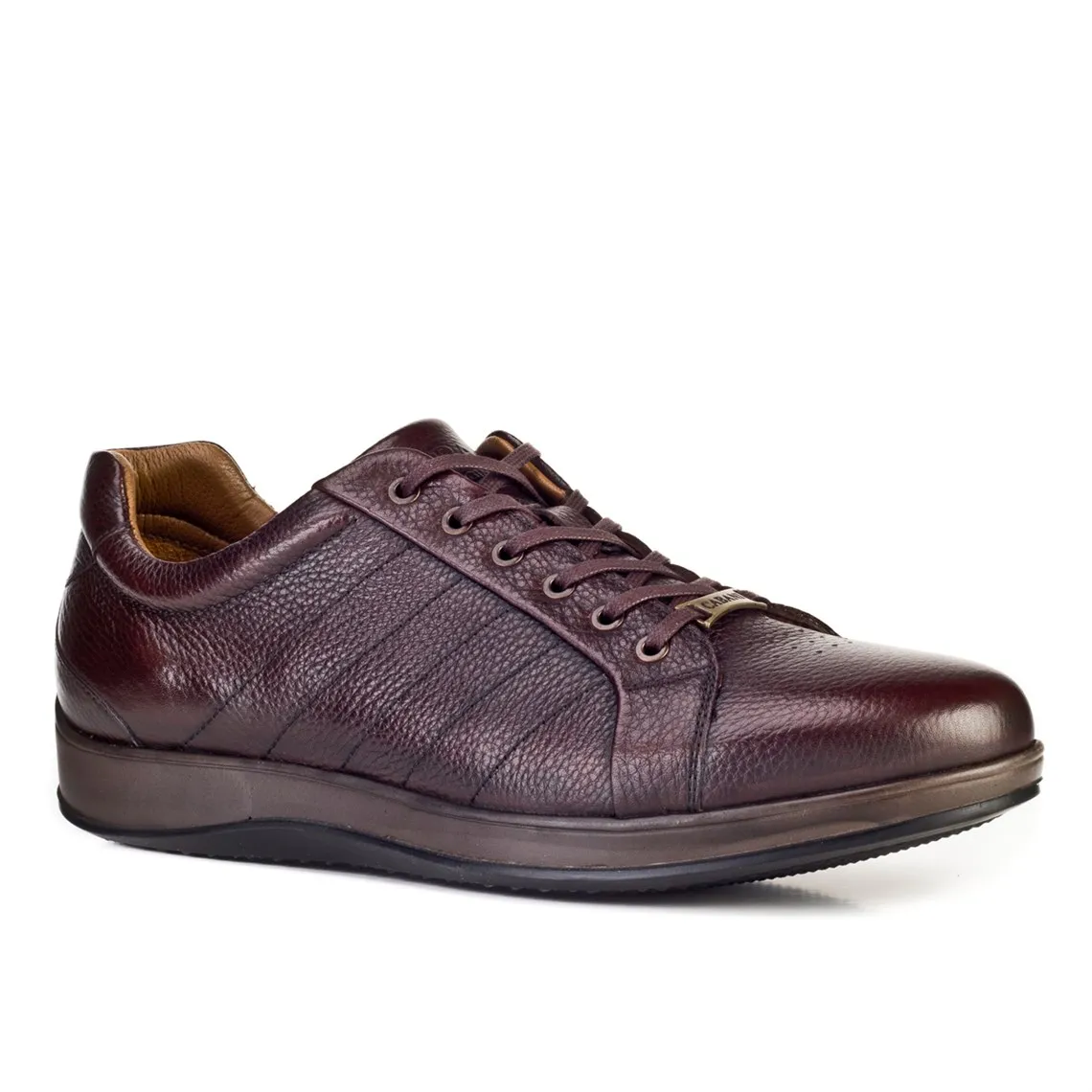 

Genuine leather brown lace-up men's casual shoes