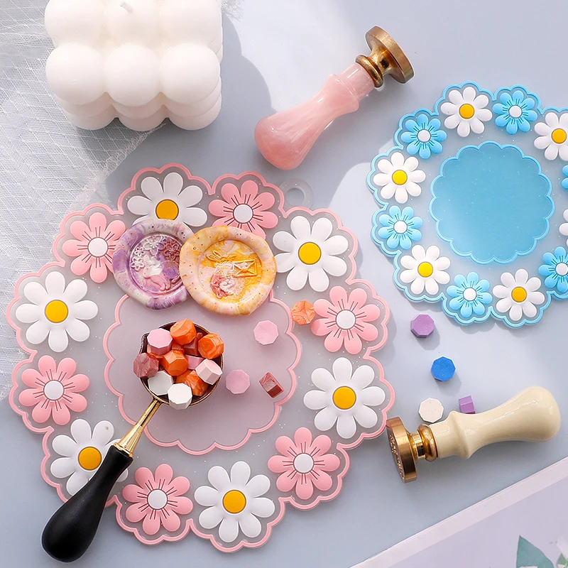 

1pc Lacquer Seal Pad Cherry Blossom Silicone Ins Household Heat Insulation Pad Non Slip Coaster