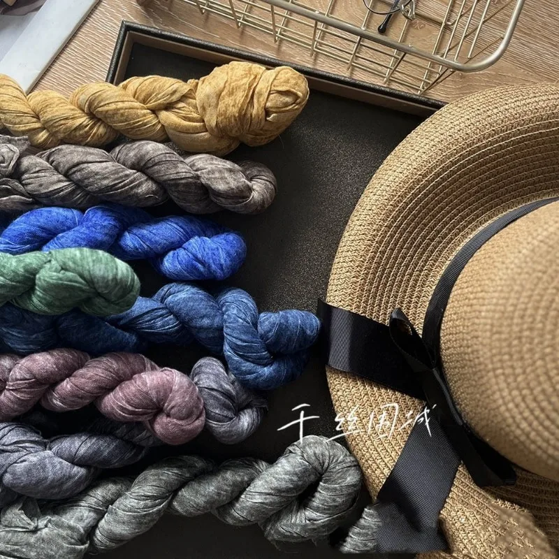 Шарф Tie Dye из хлопка и льна в стиле ретро осень зима новый стиль плиссированная