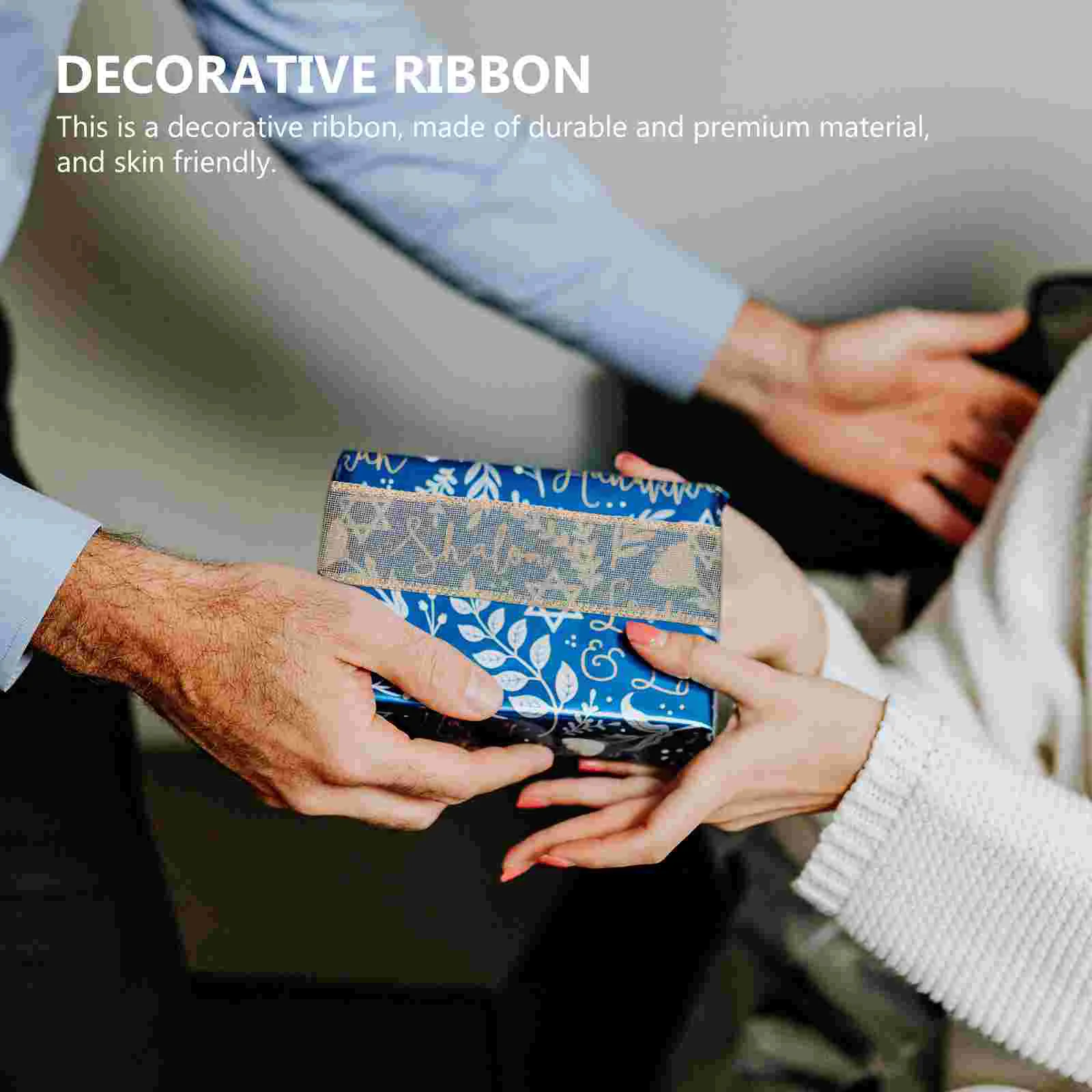 Упаковка из мешковины сделай сам Рождественская рождественская льняная лента