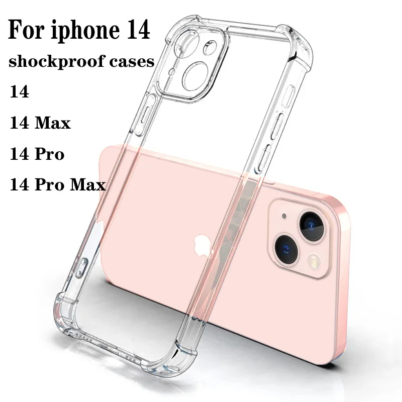 

2023 New Clear Silicone Phone Case for iPhone 14 Pro Max Lens Protection Case Shockproof Back Cover for iPhone 13 14Pro