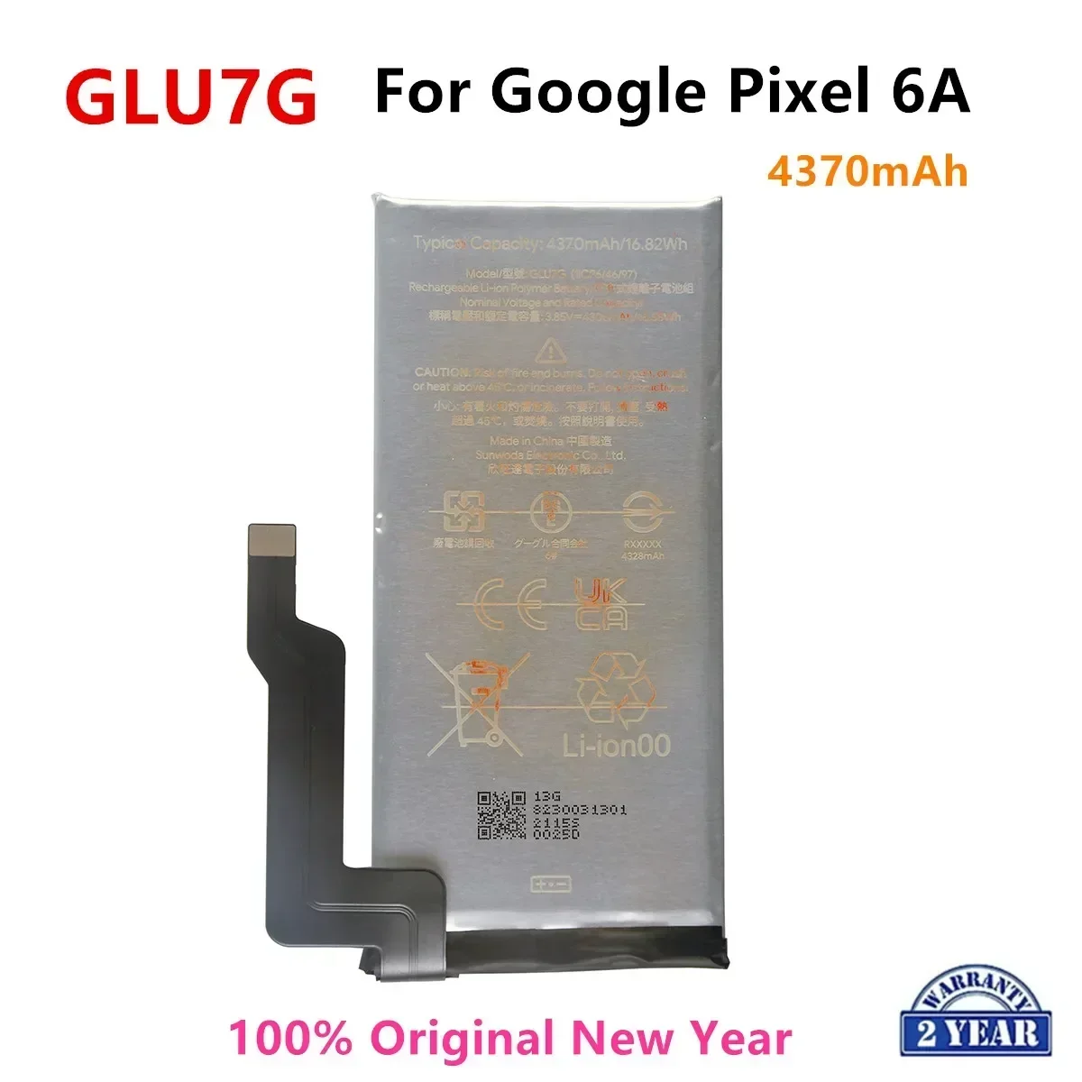 100% Оригинальный запасной аккумулятор GLU7G 4370 мАч для Google Pixel 6A Pixel6 A оригинальные
