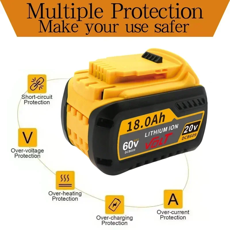 Аккумулятор для DEWALT 20 В/60 В MAX DCB609 DCB547-XJ DCB205 DCB200 DCB182 DCB609-2 |