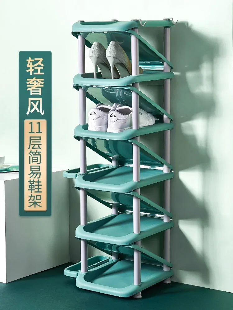Маленький и узкий домашний многоуровневый компактный шкаф для обуви пластиковый