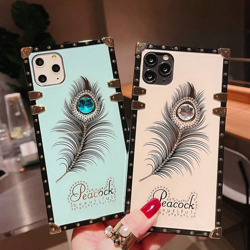 

Роскошный чехол для Xiaomi Mi 11 Ultra 9T Металлическая Рамка квадратная задняя крышка для Xiaomi Poco M3 Pro Bling Lingyu Crystal Diamond Coque