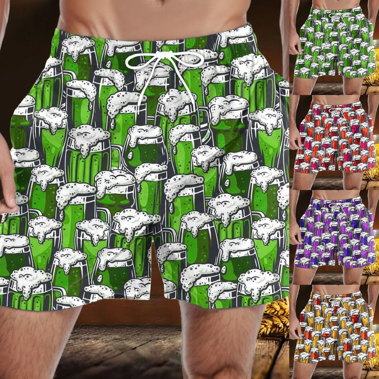 

Men's Oktoberfest Fashion Casual Shorts Without . Quick Y Swim Trunk