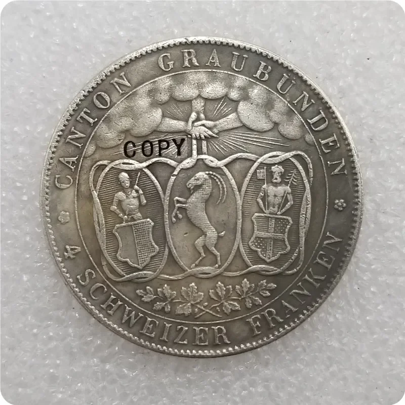1842 Швейцария 4 Франкен Копия монеты памятные монеты-реплики монет медали