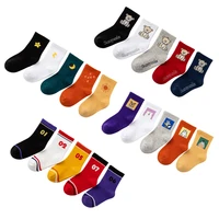 5 pairslot 3 12 years childrens socks autumn and winter pure cotton high elasticity socks for boys and girls kids calf socks