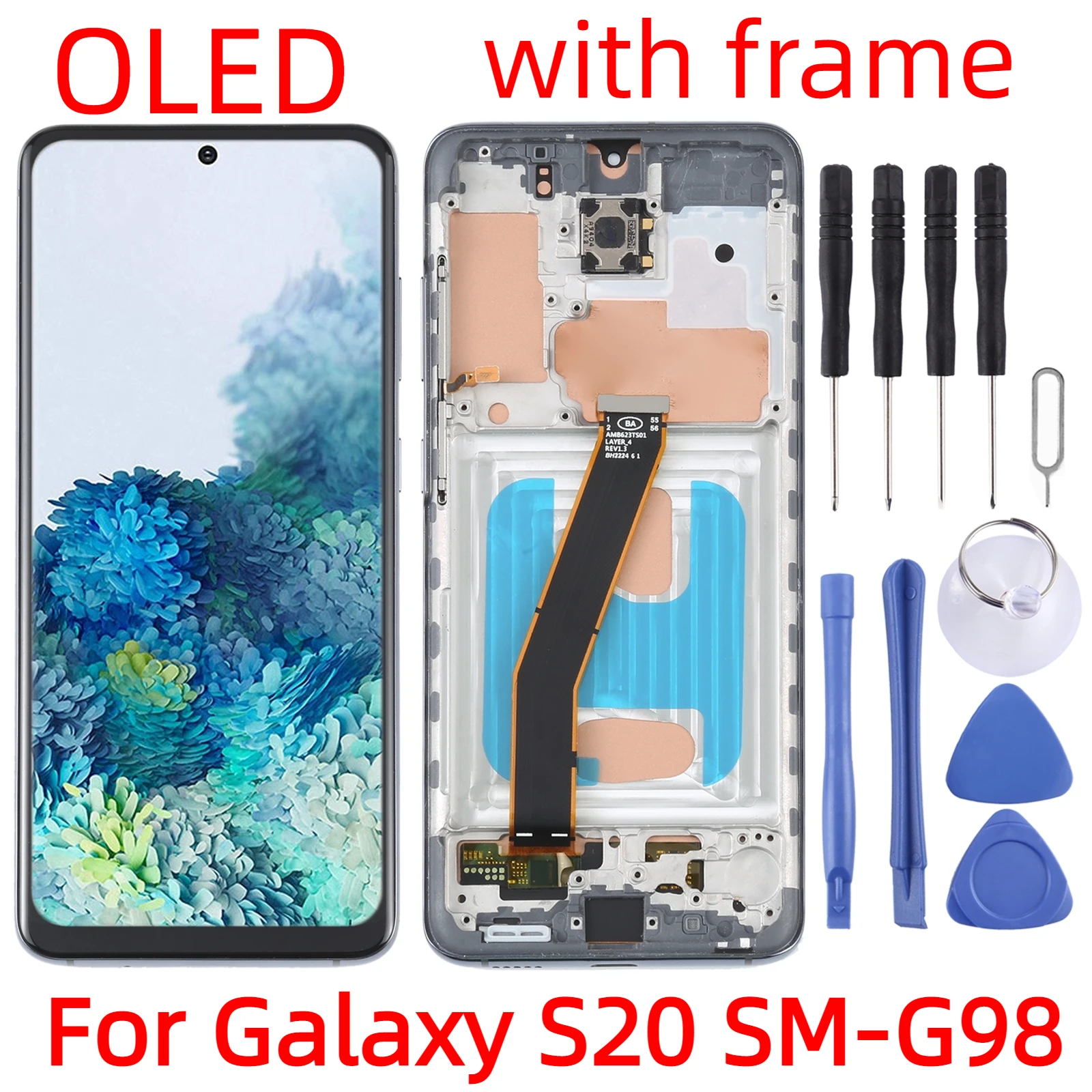 

OLED ЖК-экран для Samsung Galaxy S20 SM-G980 дигитайзер в сборе с рамкой