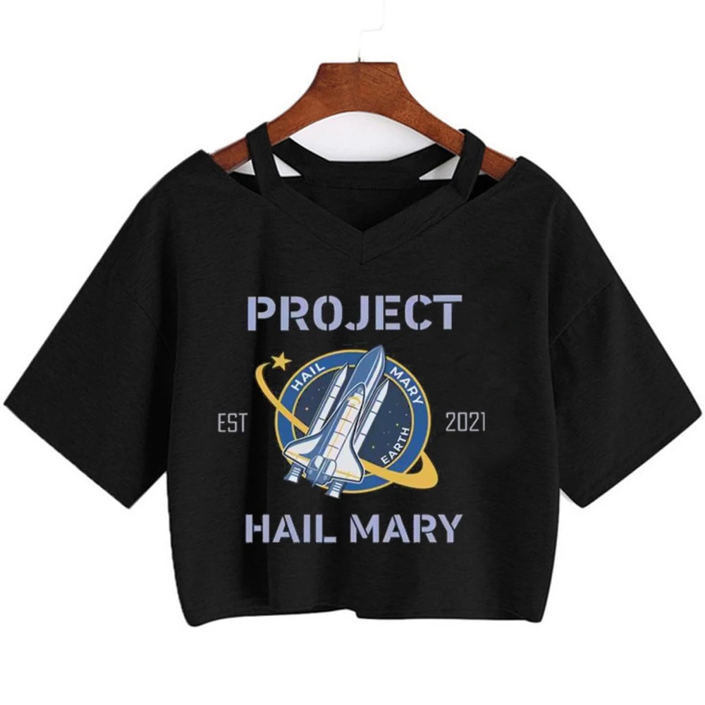 Фото Футболка-кроп-топ Ryan Gosling Project Hail Mary в стиле японского джоджуфуку для подростков, забавная, дешевая, уличная одежда в стиле готика №1