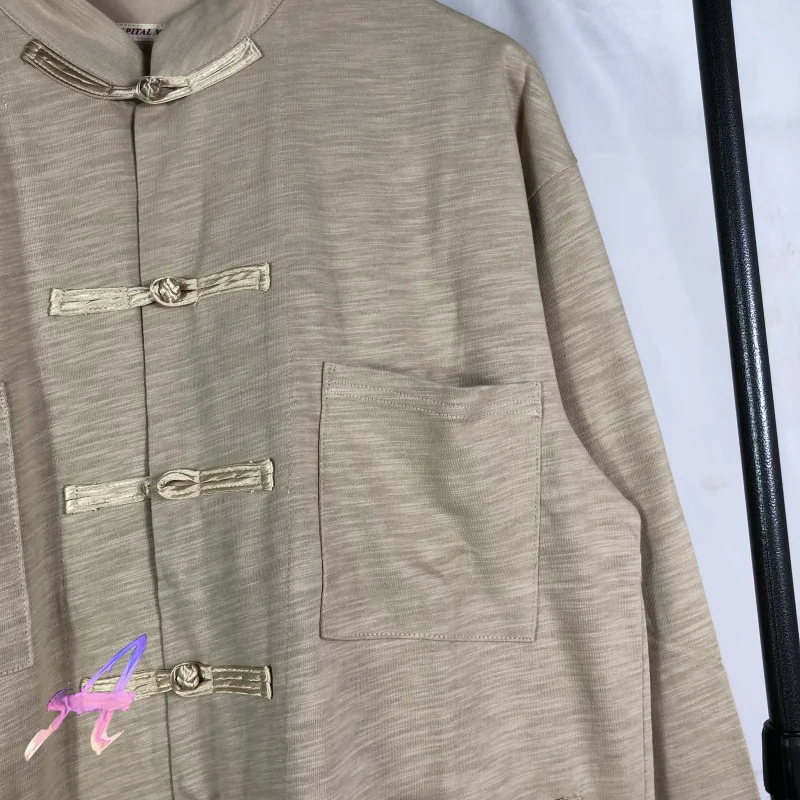 Oversize Kapital Shirts Men's Women's Smiling Face Chinese Style Tang Suit Chinese Retro Disc Button Cotton Long-sleeved Jacket