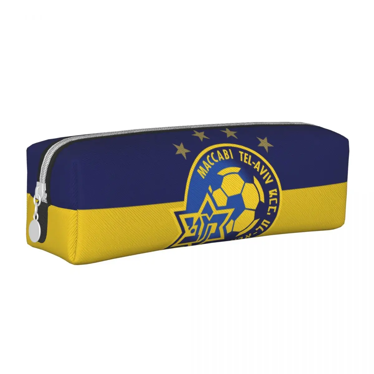 

Israeli Maccabi Tel Aviv Leather Pencil Case Leather Minimalist Zip Pen Pencil Pouch Compartment Zipper Stationery Pencil Cases