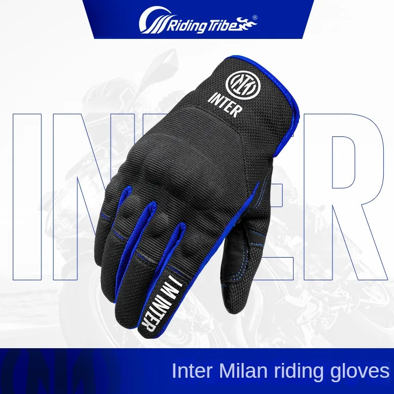 

New Inter Milan Motorcycle Gloves Windproof Waterproof Moto Men Motorbike Riding Glove Touch Screen Moto Motocross Gloves Winter