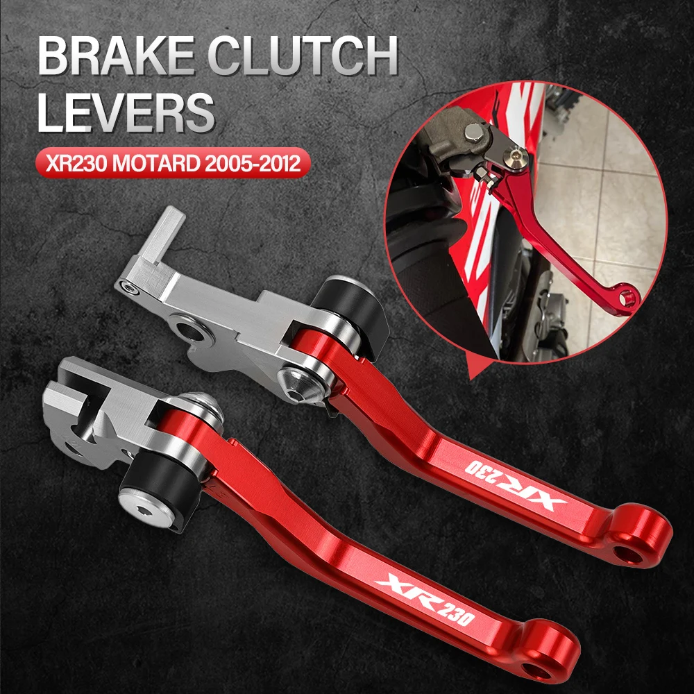 

For HONDA XR230 MOTARD 2005-2012 2011 CNC Aluminum Motorcoss Pit Dirt Bike Pivot Foldable Brake Clutch Levers With LOGO XR230