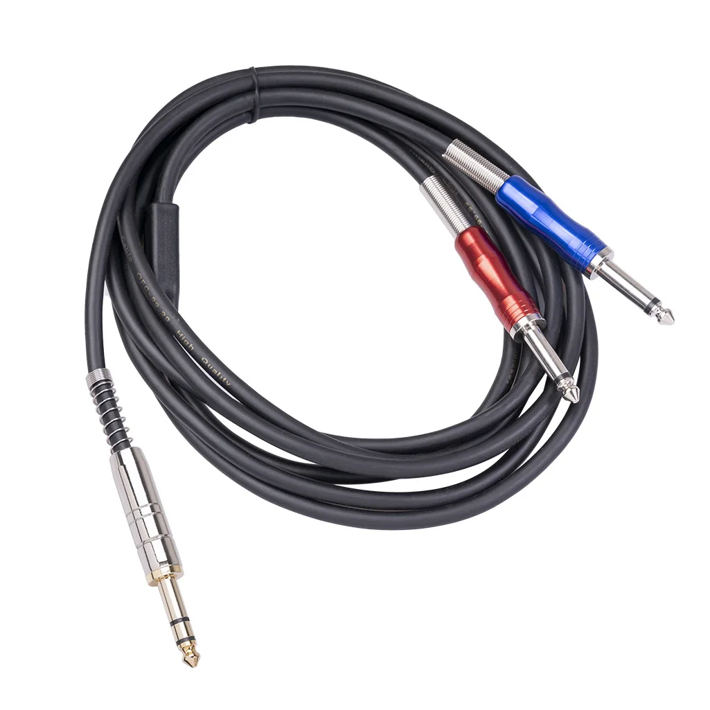 Carbon Stereo 6.35mm Jack Mic Plated Male To Double 6.35 Mono Audio Cable BLS0201 Display Port Audio Wire for Video PC Laptop TV