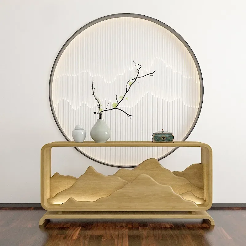 Новая консоль в китайском стиле современный фойе домашний вид сбоку шкаф для