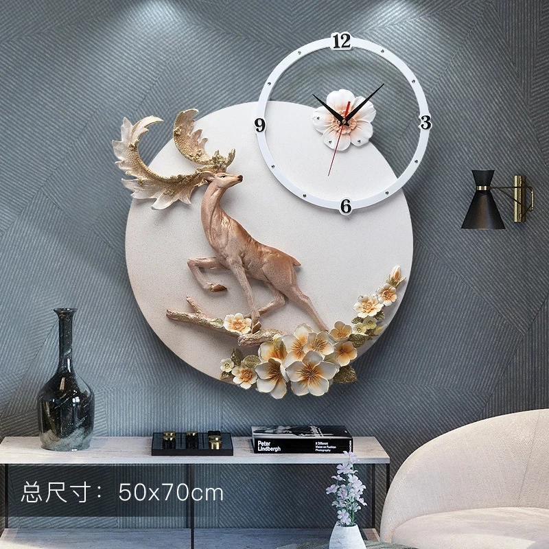 

Simple modern personality creative deer home clock decoration wall watch Nordic luxury clock living room dining room wall clock