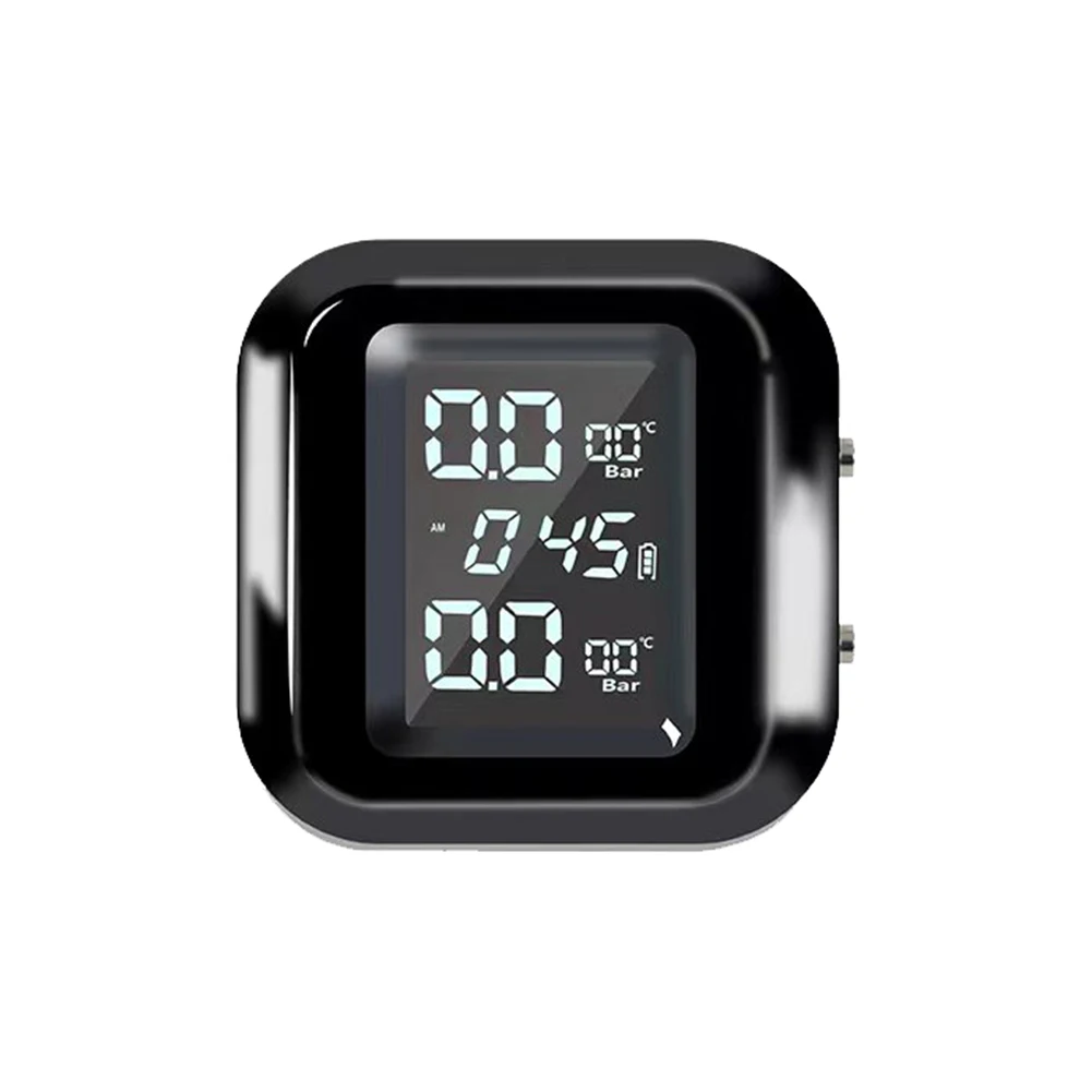 

Motorcycle TPMS Tire Pressure Monitoring System With 2 External Sensors LCD Display Motorbike Tyre Temperature Alarm