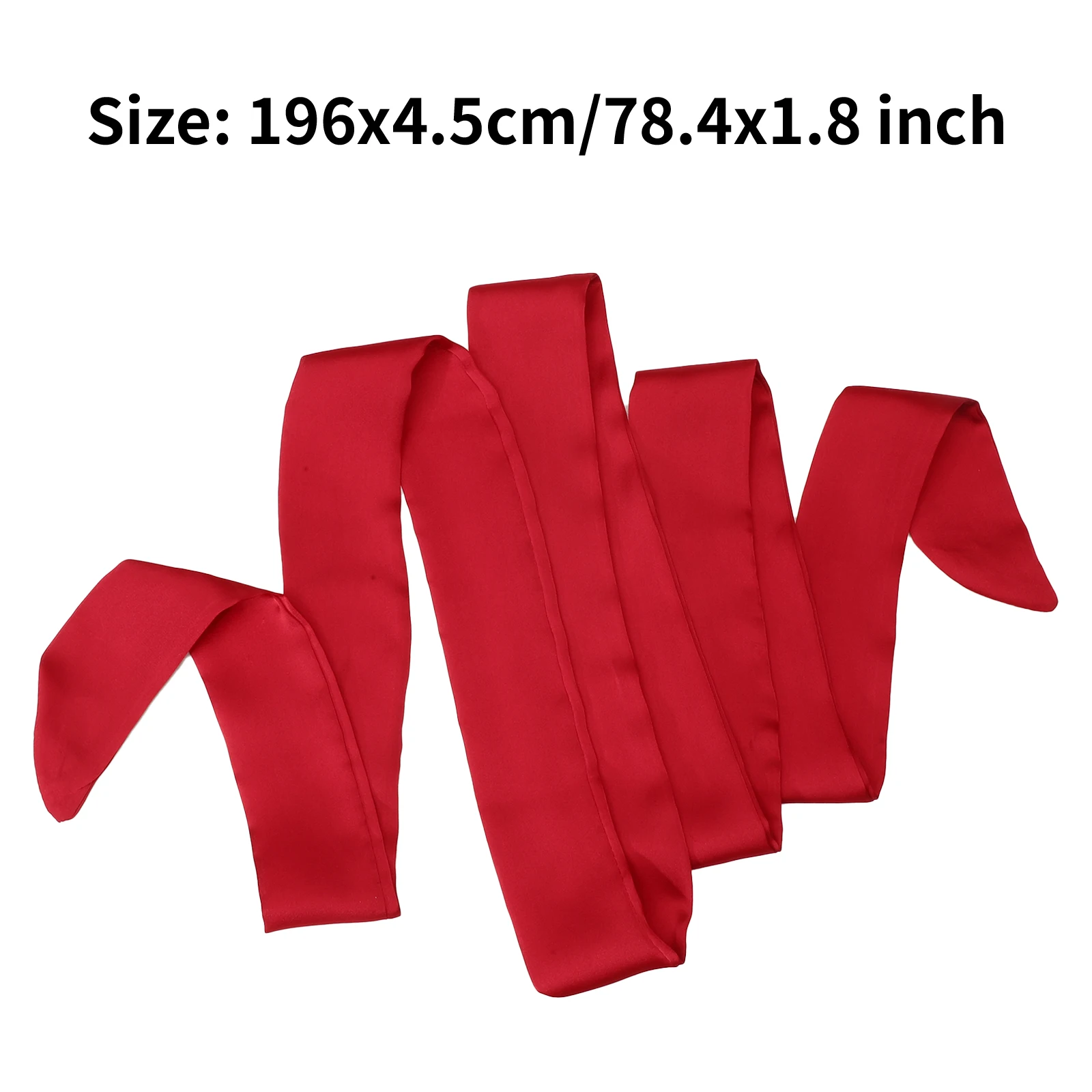 Однотонный атласный длинный шарф 196 см шейный платок повязка на голову поясной