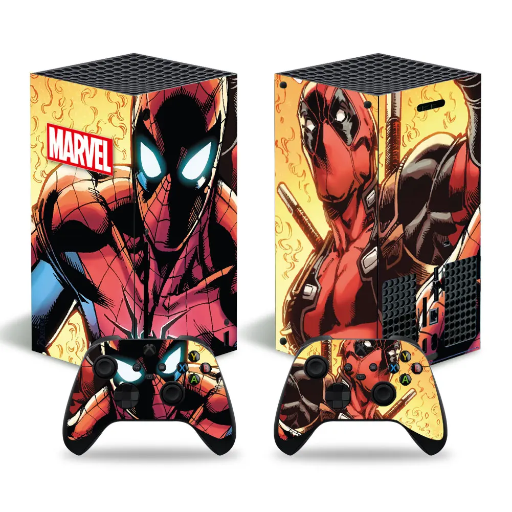 

Marvel Spiderman Cartoon Sticker Decal Cover for Xbox Series S Console And 2 Controllers Vinyl Skins Game Accessories