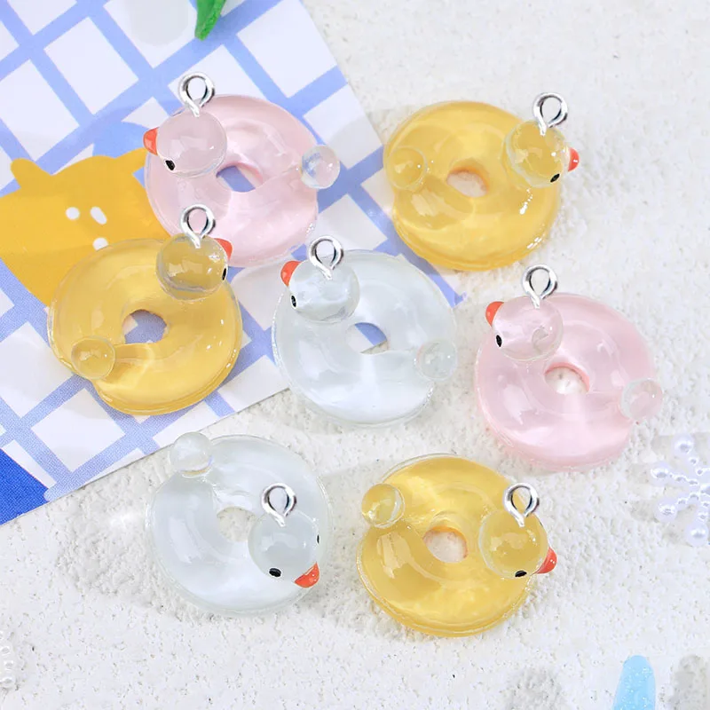 

10 шт., прозрачные подвески-кольца «утка»